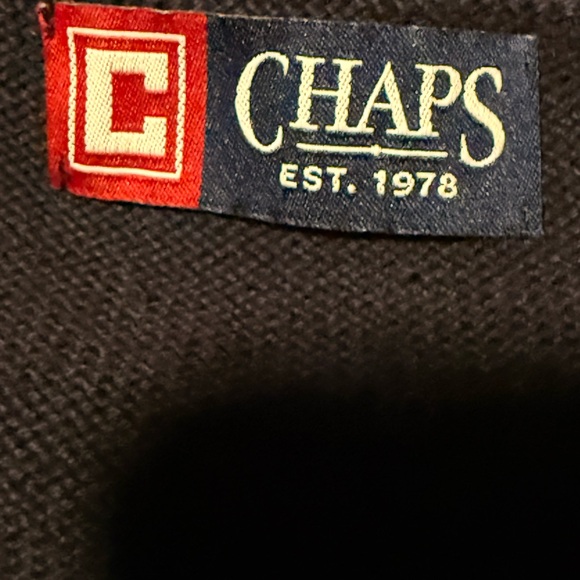 CHAPS Classic Men's Navy Button Up Cardigan Sweater with Crest, size Large - Picture 9 of 12